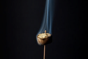 Moxa burning as incense